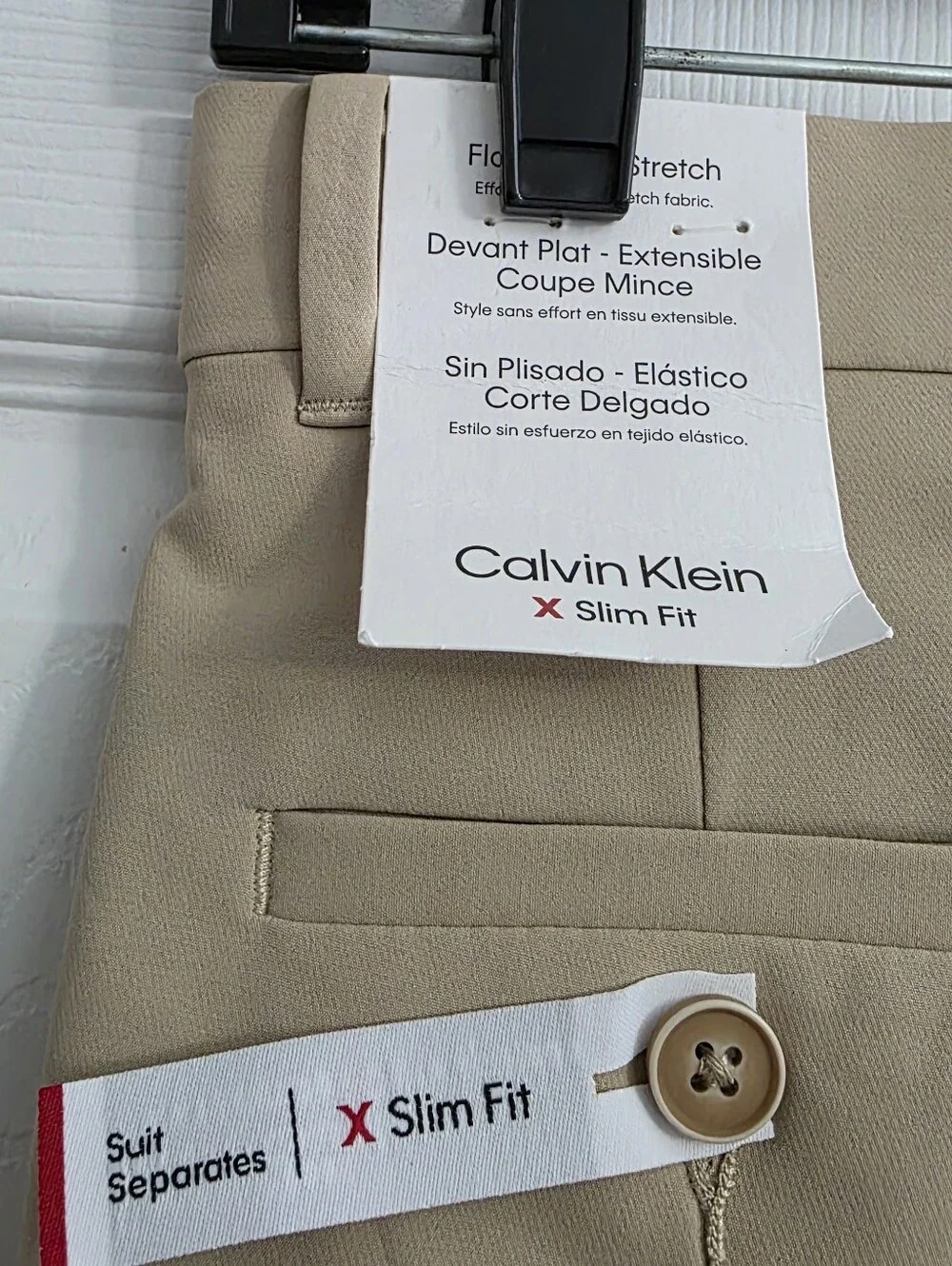 Calvin Klein X Slim Fit Suit Pants Khaki Tan Boys Size 10 Regular NWT